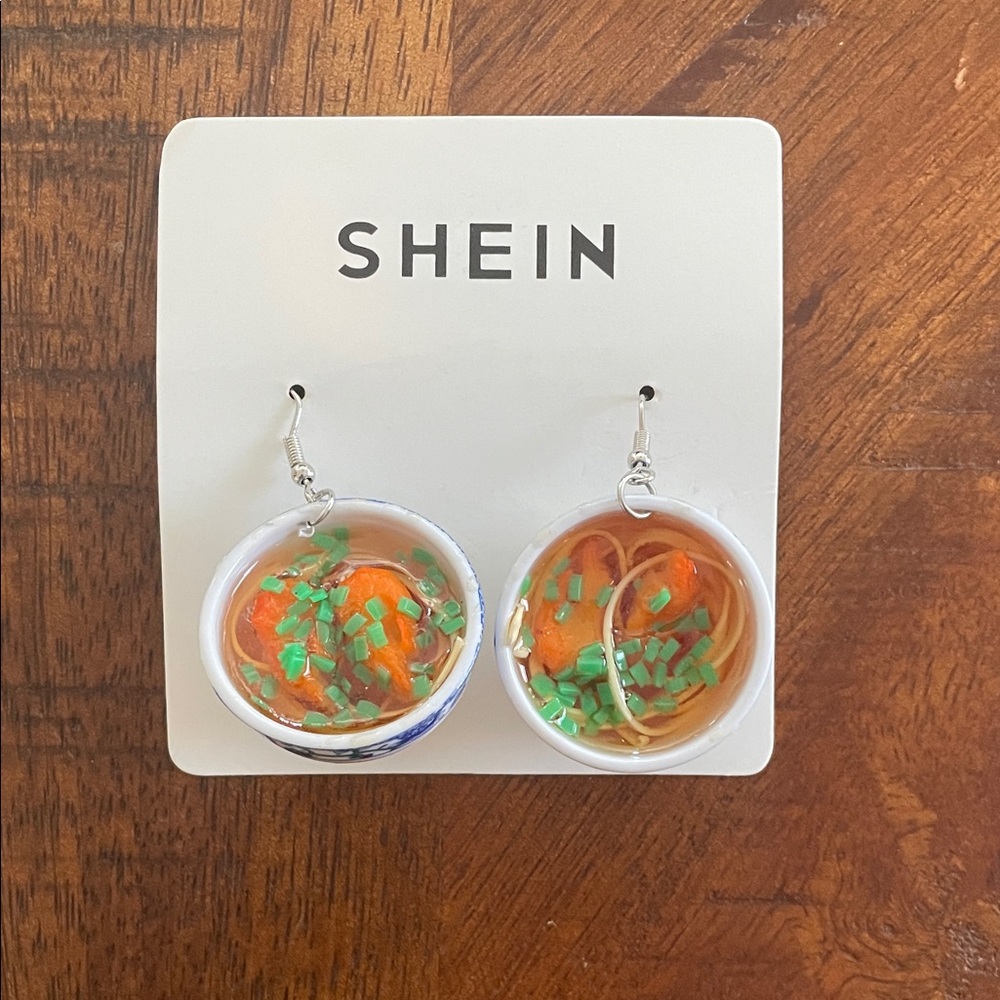 SHEIN Ramen Noodle Bowl Earrings